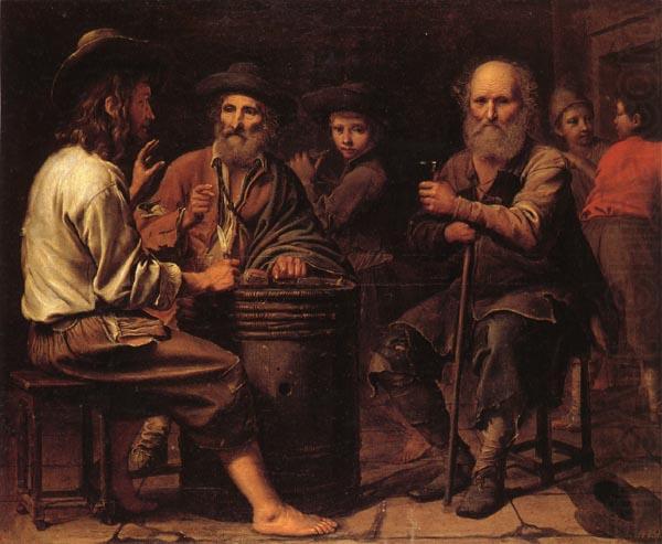 Mathieu le Nain Peasants in a Tavern china oil painting image